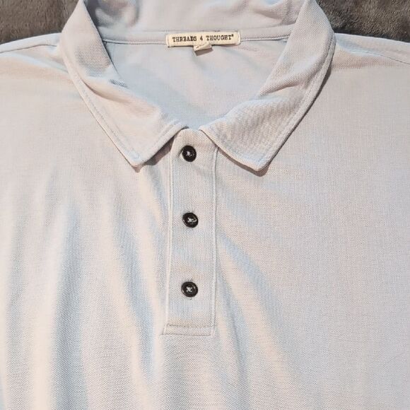 NWT Threads For Thought Light Blue Polo Shirt Men's L - Picture 7 of 7